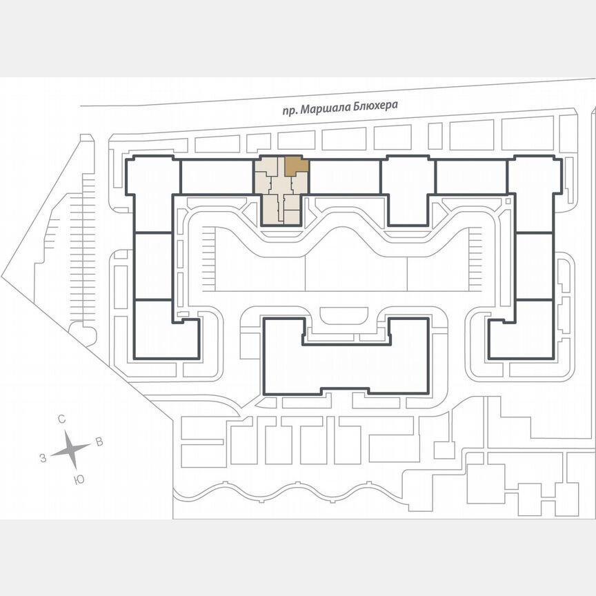 2-к. квартира, 60 м², 12/17 эт.