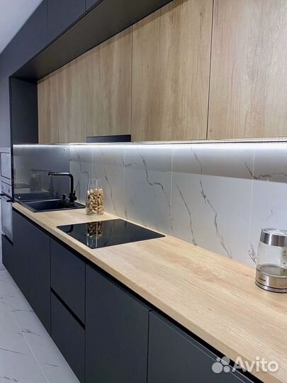 Прямая кухня с мдф фасадами