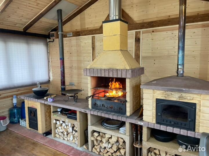 Комплект печей: барбекю, под казан, русская печь