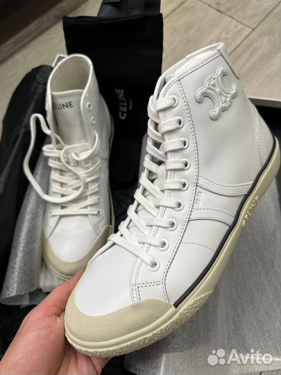 Кеды Celine кожаные белые