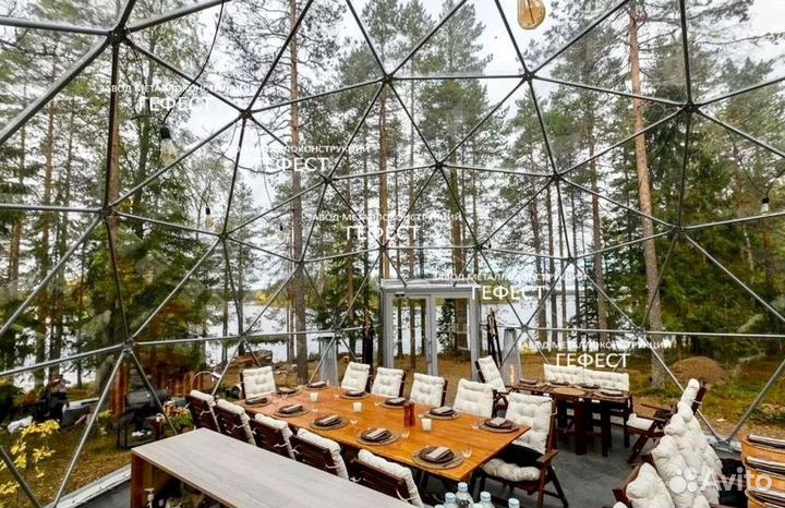 Глэмпинг, всесезонный шатер диаметр 8м