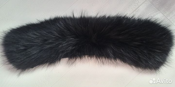 Меховой воротник-опушка на капюшон енот