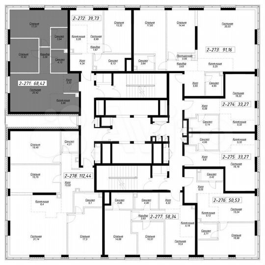 2-к. квартира, 68,2 м², 30/36 эт.