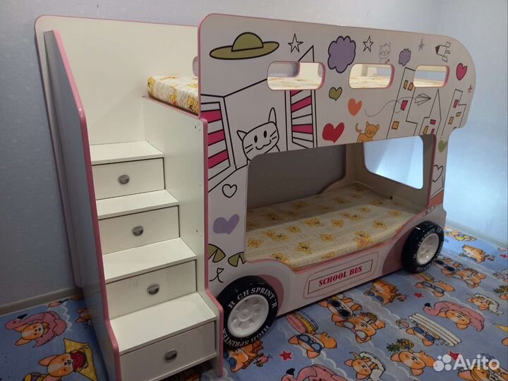 Двухъярусная кровать school BUS