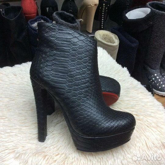 Ботильоны stiletto 37 р, эко кожа, без дефектов