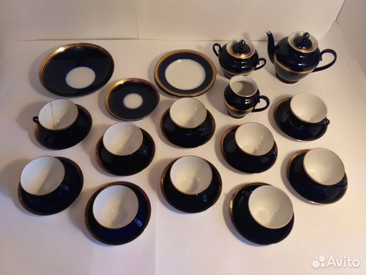 Фарфоровый чайный сервиз кобальт лфз