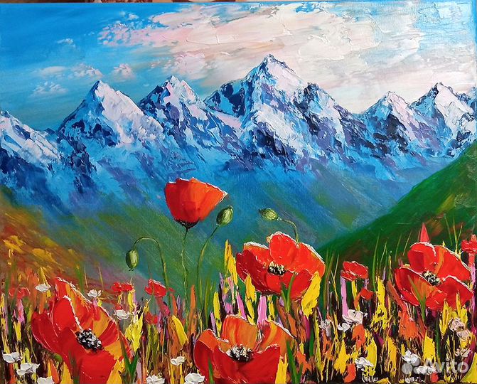 Картина в подарок. Картина с маками