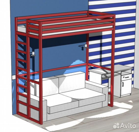 Кровать двухьярусная