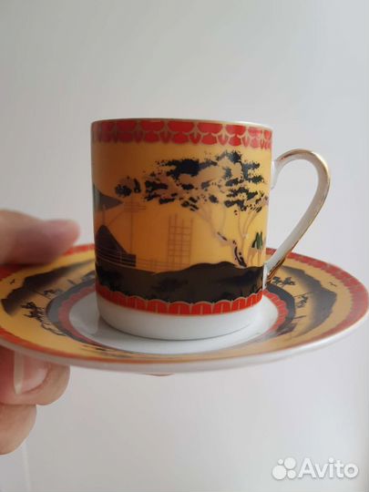 Чашки кофейные с блюдцами фарфор, 4 шт, Япония