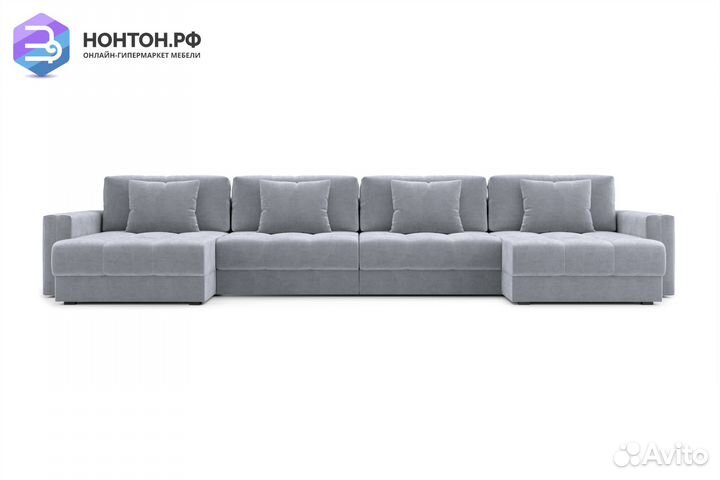 Диван п-образный тик-так Монарх М2О2 серый