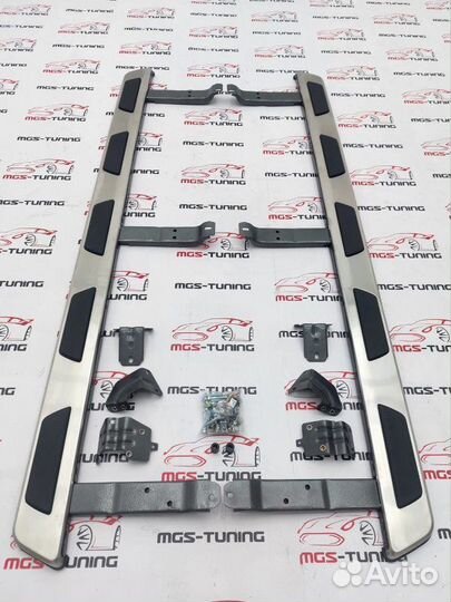 Силовые пороги Audi Q7 4L 05-15 подножки ауди ку7