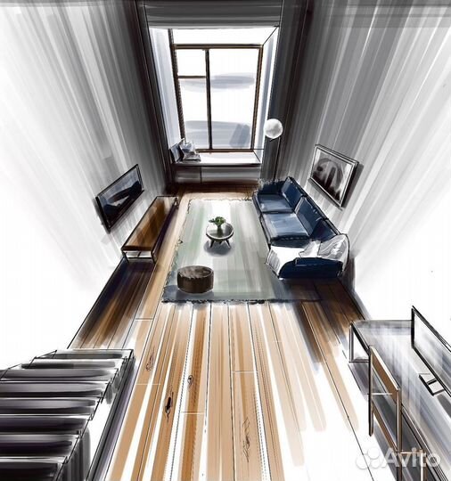 Интерьерный скетч