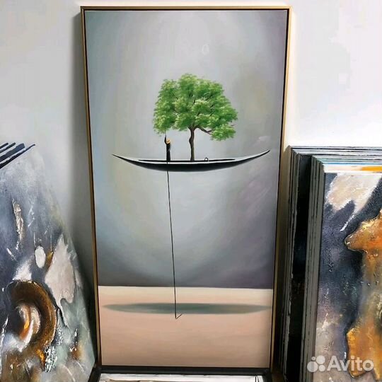 Картина маслом с абстракцией в интерьер Абстракция