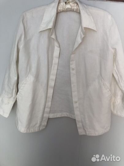 Рубашка-жакет из плотного льна