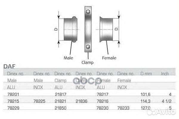 78201 Фланец D 102,0 mm 78201 dinex