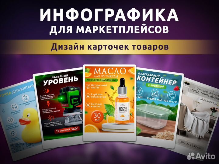 Создаю дизайн карточек товаров для маркетплейсов