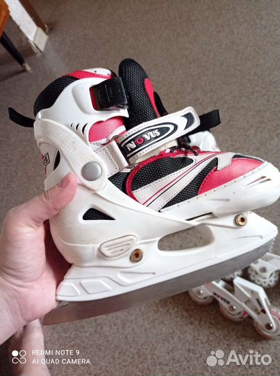 Коньки ролики 2 в 1 раздвижные 30-33р