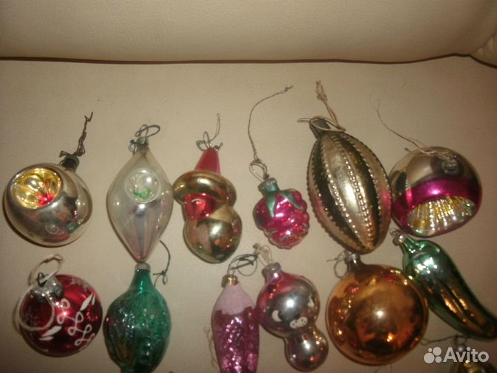 2) елочная игрушка СССР 18шт. советская ёлка рарик