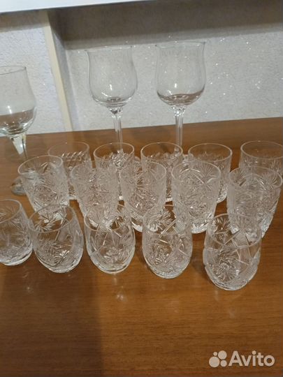 Хрустальные бокалы,рюмки советских времён