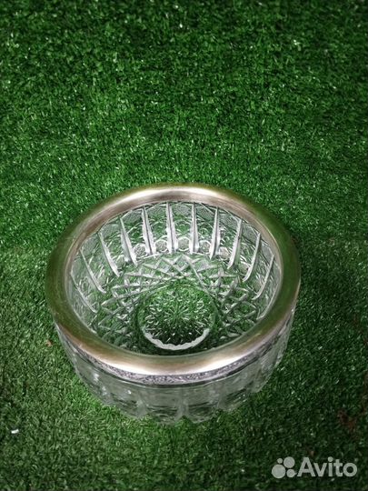 Конфетница сахарница хрусталь мельхиор СССР