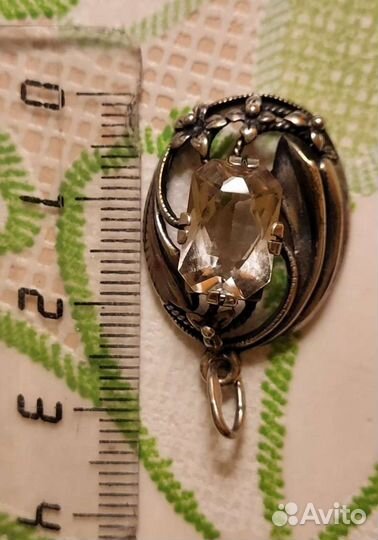 Серебряный Кулон Горный Хрусталь Винтаж