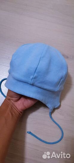 Шапка детская на завязках, хлопок раз 52