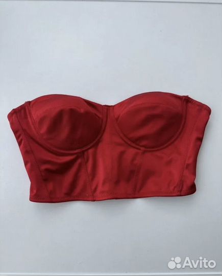 Красный топ корсет