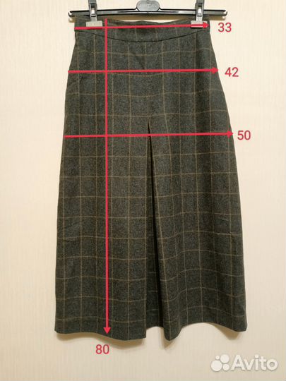 Шерстяная юбка миди в стиле 12storiez 42 клетка