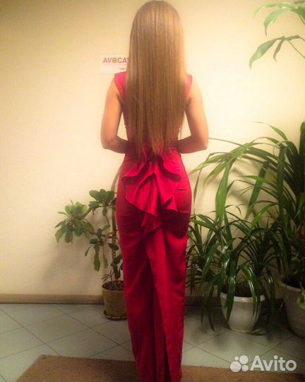 Вечернее красное платье в пол платье на выпускной