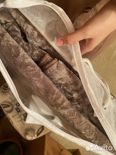 Покрывало с мехом стёганое