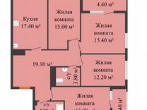 4-к. квартира, 106 м², 21/25 эт.