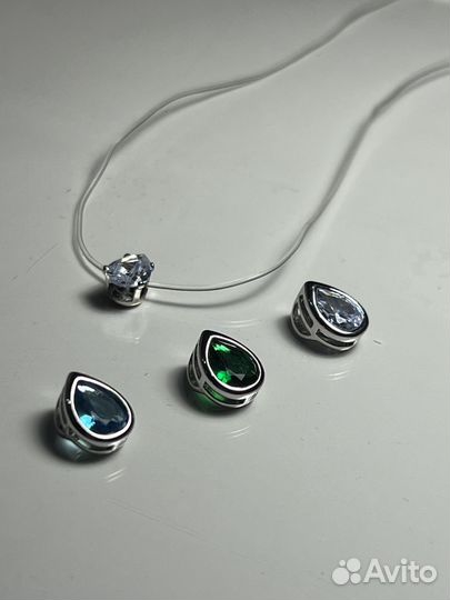 Серебряная подвеска капля