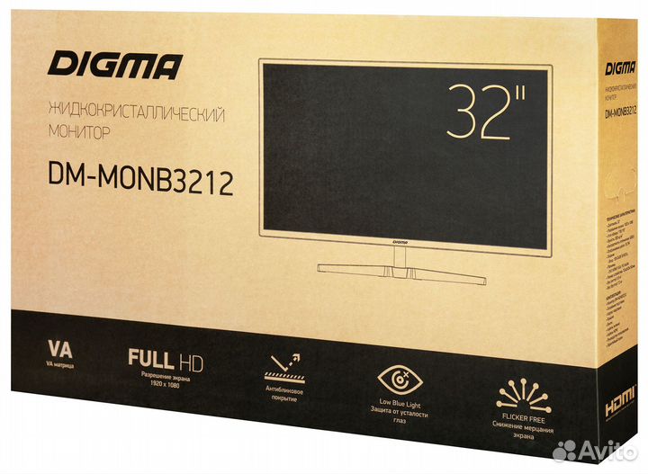 Монитор digma DM-monb3212, 1920x1080, 75 Гц, *VA