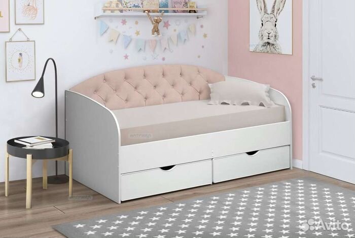 Кровать основание ламели от 2х лет велюр лдсп