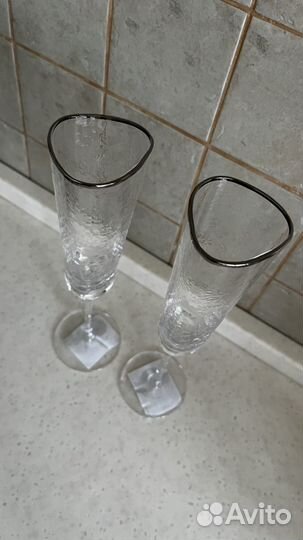 Бокалы для шампанского 2 шт новые