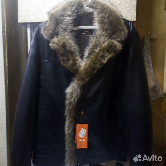Куртка кожаная, зимняя, новая 54р
