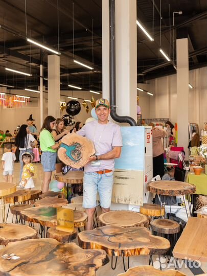 Столик из дерева спила торцевого карагач