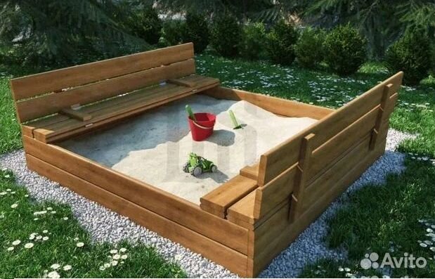 Песочница с крышкой лавочками