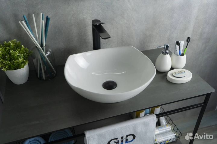 Раковина Gid Creativo N9412 51191 белая, 41.5x38x14