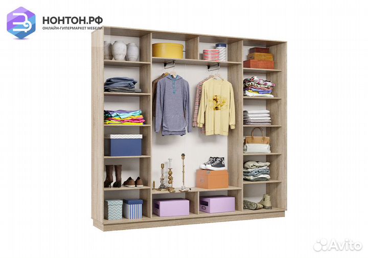 Шкаф-купе трёхдверный Асель с 1 зеркалом дуб соном