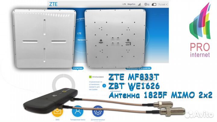 Роутер ZBT ZTE MF833T 1825F mimo 2х2