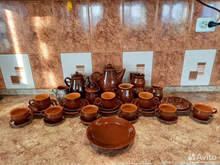 Чайный сервиз, чайные пары, чайник, сливочник,ваза