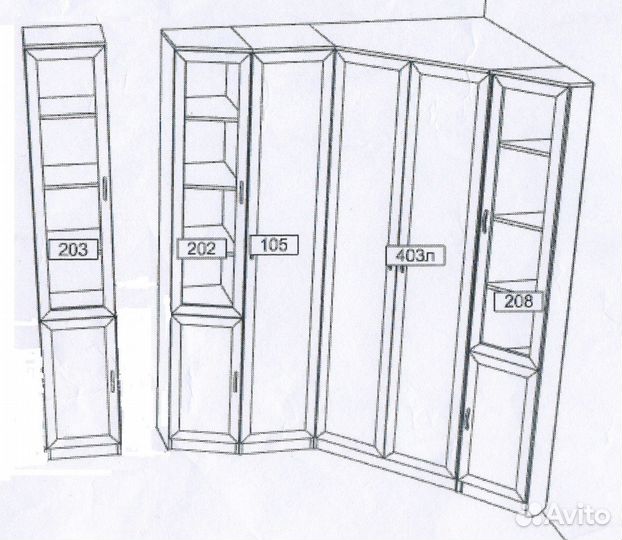 Стенка в гостинную с угловым шкафом