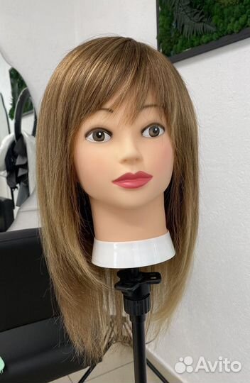 Парик из натуральных волос с имитацией кожи головы