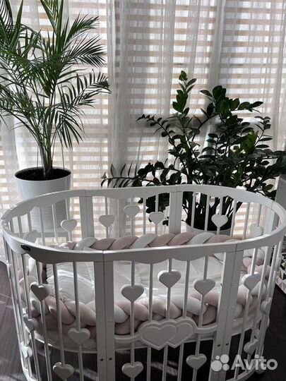 Детская кроватка круглая Comfort Baby трансформер