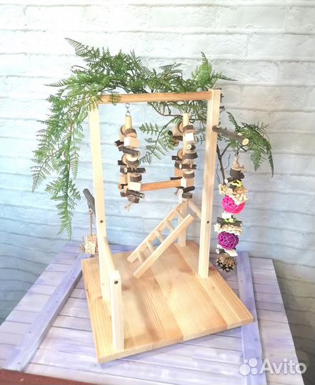 Игрушки, стенды, для средних попугаев