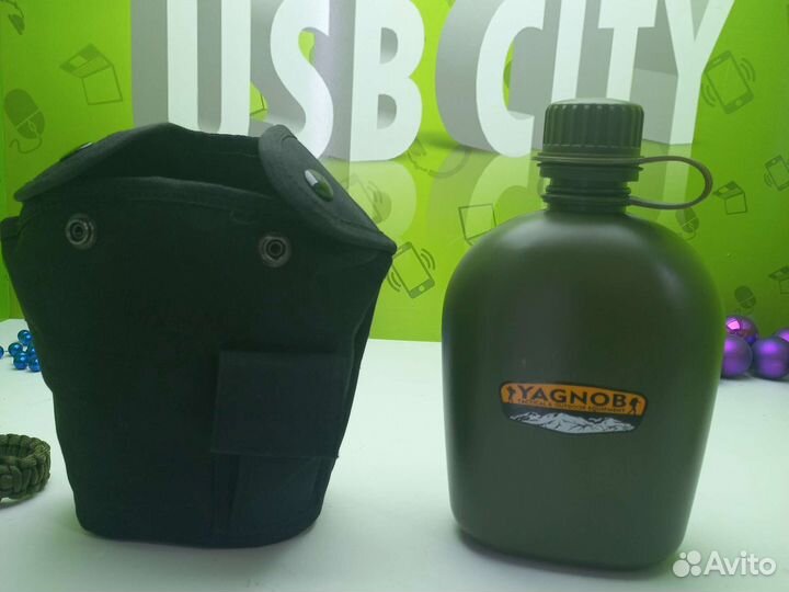 Фляжка армейская пластиковая 1 литр