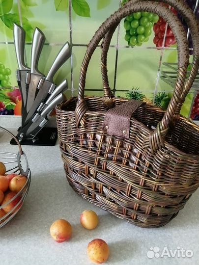 Сумка корзина плетеная