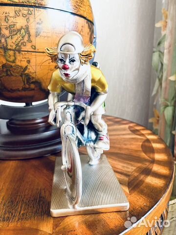 Клоун на велосипеде серебряный Италия