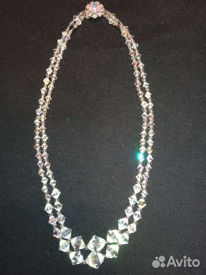 Бусы колье хрустальное стекло Чехия редкость